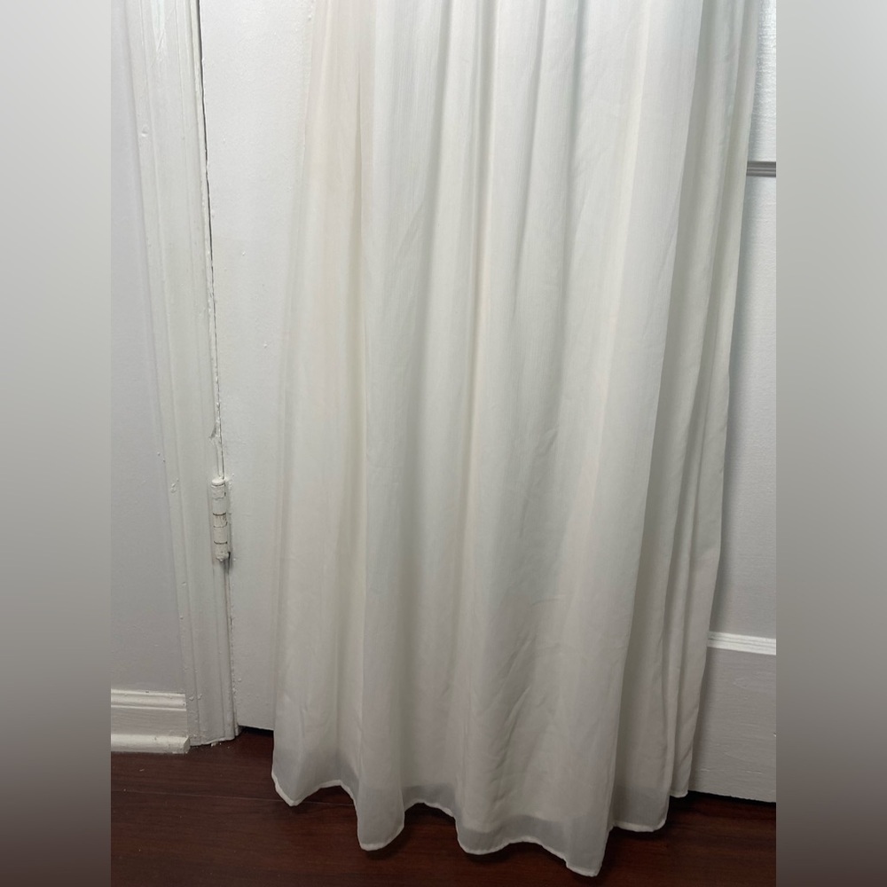 Adrianna Papell 14 Illusion White and Silver Beaded Maxi Dress - Picture 6 of 10